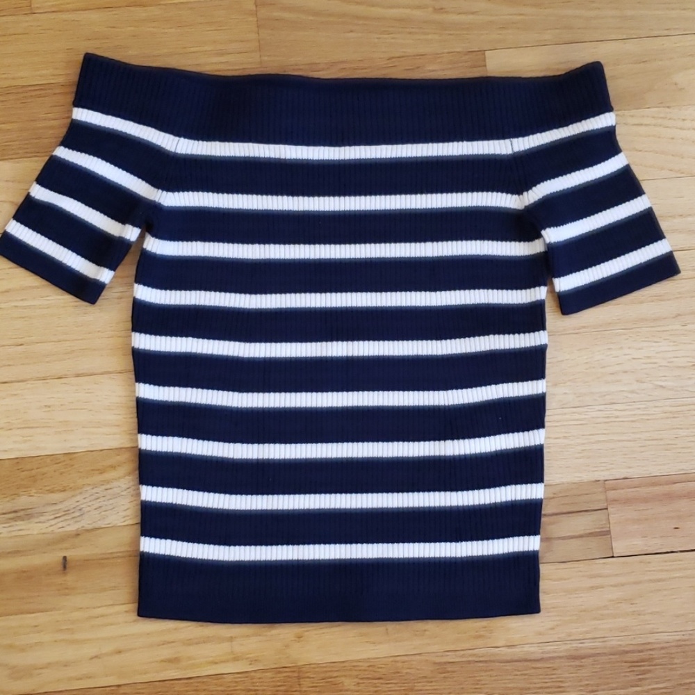 Club Monaco Off the Shoulder Striped Top